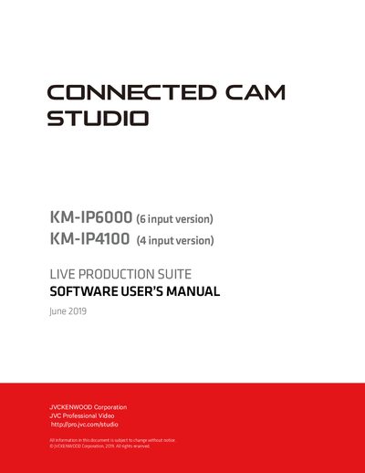 JVC KM-IP6000 / KM-IP4100 Live Production Suite Software User Manual - cover page