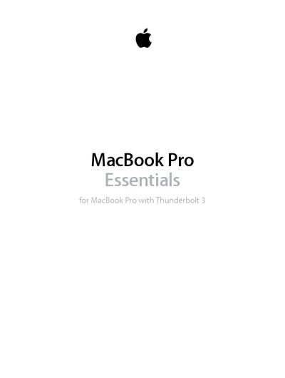 Apple MacBook Pro (Thunderbolt 3) Essentials User Manual - cover page