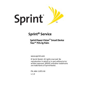 Palm Treo 755p Sprint Power Vision User Manual - cover page