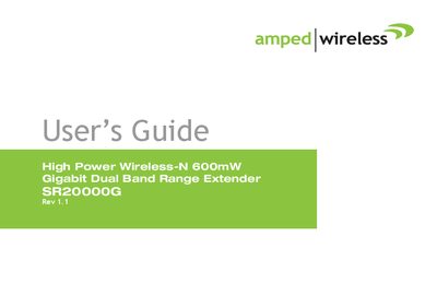 Amped Wireless SR20000G User Manual - cover page