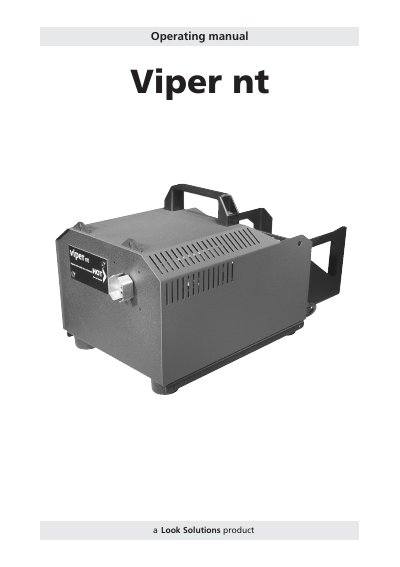 Look Solutions Viper nt Operating Manual - cover page