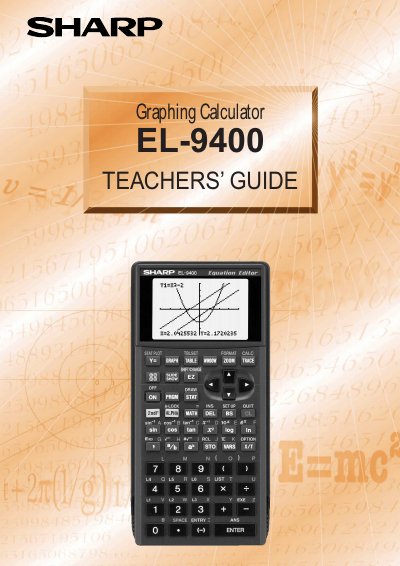 Sharp EL-9400 Graphing Calculator Teachers’ Guide - cover page