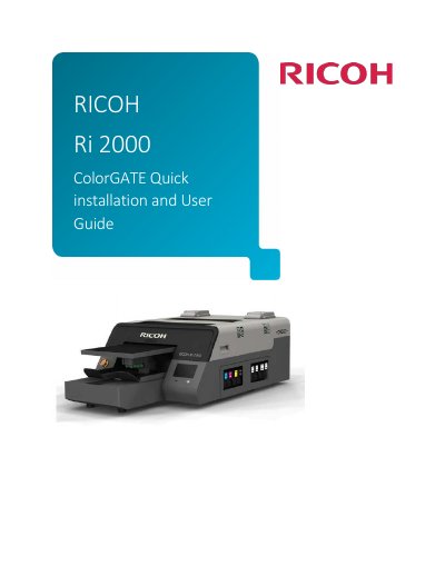 Ricoh Ri 2000 Printer Quick Installation and User Guide - cover page