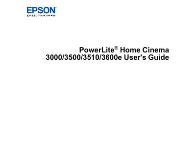 Epson PowerLite Home Cinema 3000/3500/3510/3600e User Guide - cover page