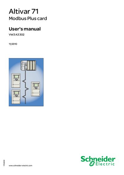Schneider Altivar 71 Modbus Plus Card User Manual - cover page