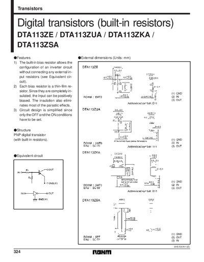 ROHM DTA114GUA Manual - cover page