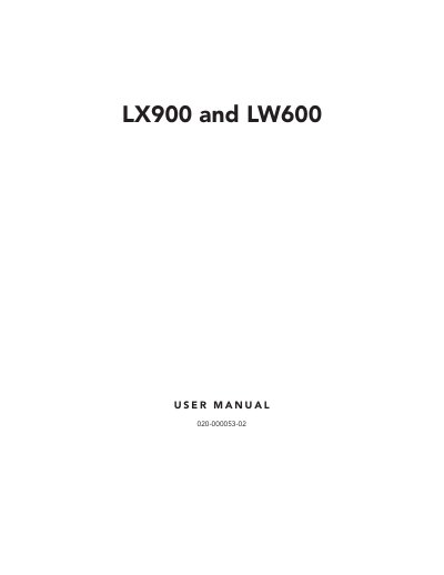 CHRISTIE LX900 LX600 user manual - cover page