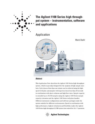 Agilent 1100 Series High Throughput System Application Note - cover page