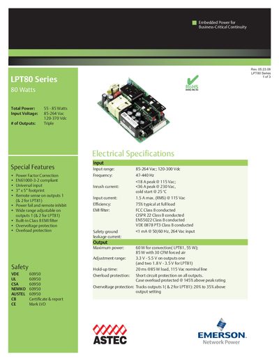 Emerson LPT80 Series Handbook - cover page