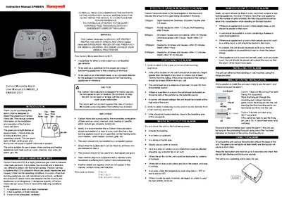 Honeywell SF450EN Carbon Monoxide Alarm Instruction Manual - cover page
