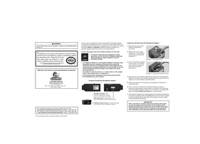 Nintendo GameCube Broadband Adapter User Manual - cover page