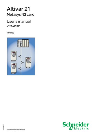 Altivar 21 BACnet card VW3 A21315 User manual - cover page