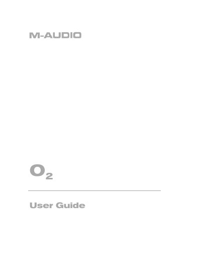 M-Audio O2 User Guide - cover page