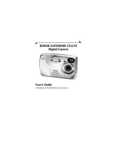 Kodak CX4210 Digital Camera User Guide - cover page