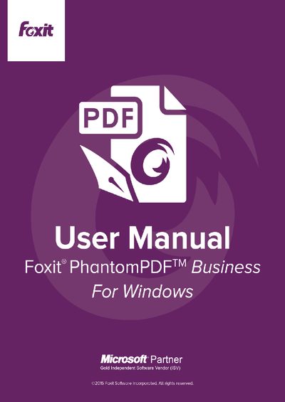 Foxit PhantomPDF Business User Manual - cover page