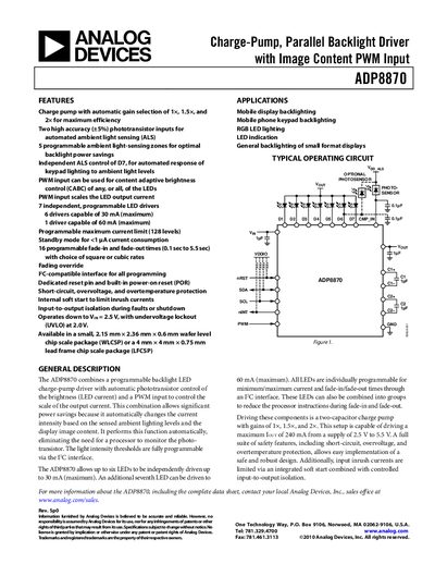 Analog Devices ADP8870 Datasheet - cover page