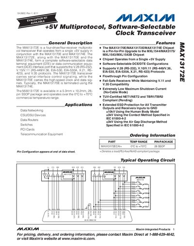 Maxim MAX13172E Datasheet - cover page