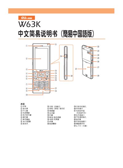 W63K easy Manual - cover page