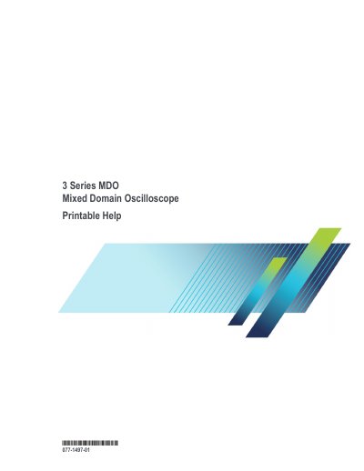 Tektronix 3 Series MDO Mixed Domain Oscilloscope Printable Help - cover page