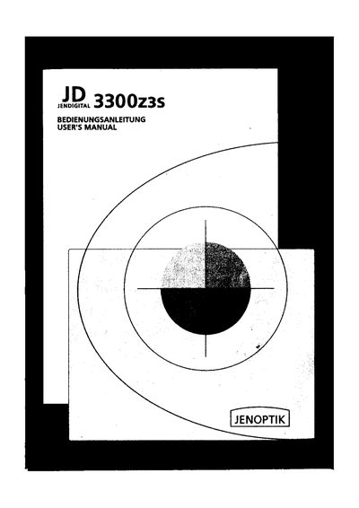 Jenoptik 3300z3s Digital Camera User Manual - cover page