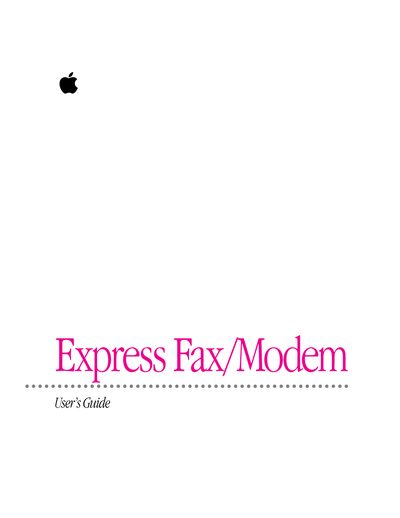 Apple Express Fax/Modem User Guide - cover page