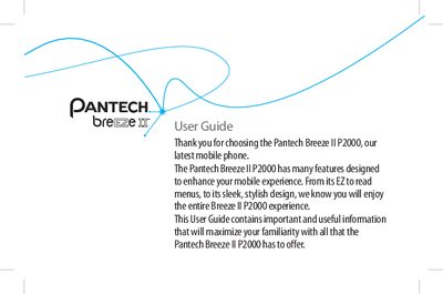 Pantech Breeze II P2000 User Guide - cover page