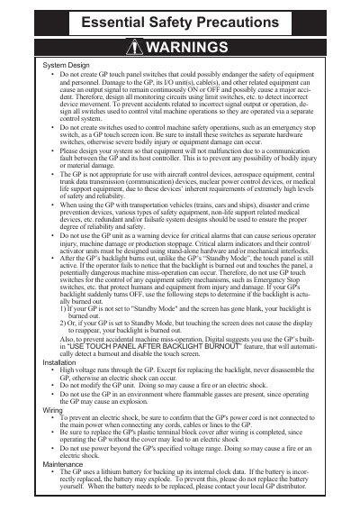 GP2400‑TC41‑24V Touch Panel Unit User Manual - cover page