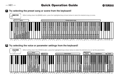 Yamaha H01 Quick Operation Guide - cover page