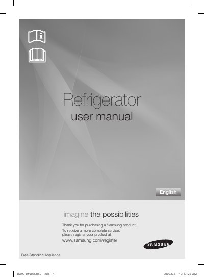 Samsung Fridge SR430MW Manual - cover page