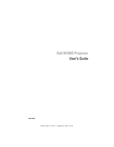 Dell M109S Projector User Guide
