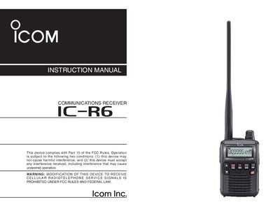 Icom IC-R6 Communications Receiver Instruction Manual - cover page