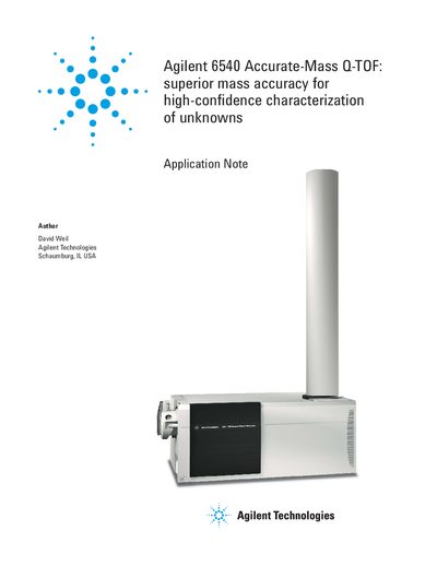 Agilent 6540 Accurate-Mass Q-TOF Application Note - cover page