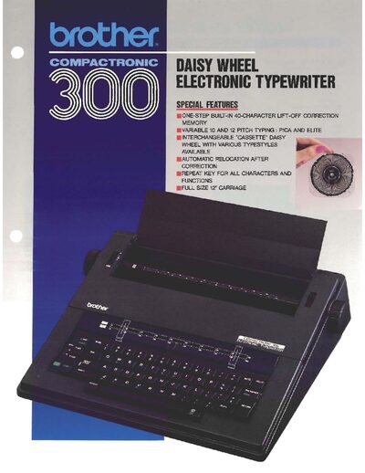 Brother Compactronic 300 Electronic Typewriter Manual