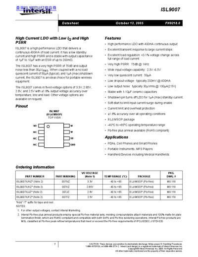 intersil ISL9007 handbook1 - cover page