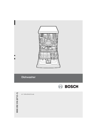 Bosch Dishwasher Installation Manual - cover page