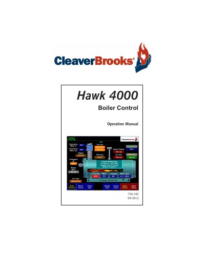 Cleaver-Brooks HAWK 4000 Boiler Control Operation Manual cover