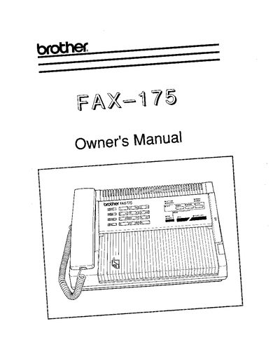 Brother FAX-175 Owner's Manual - cover page
