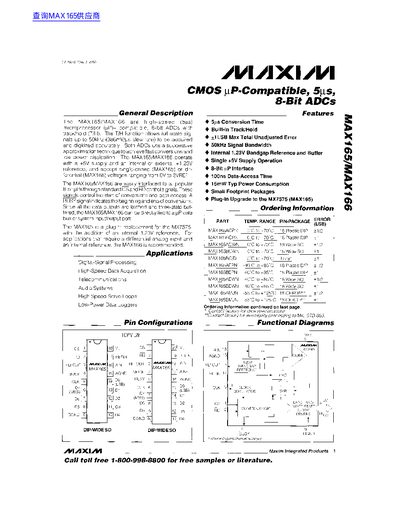 Maxim MAX165/MAX166 Datasheet