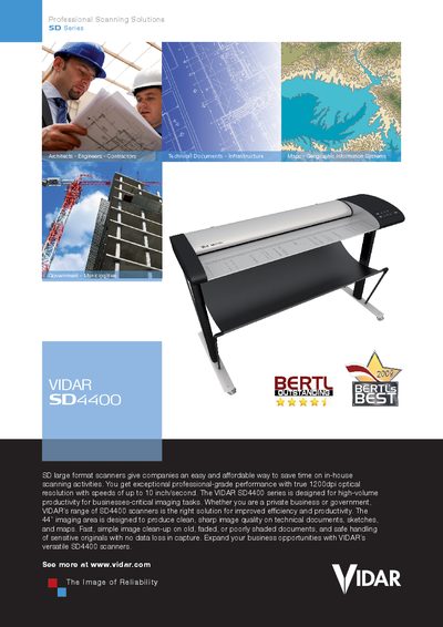 VIDAR SD4400 Scanner Manual - cover page