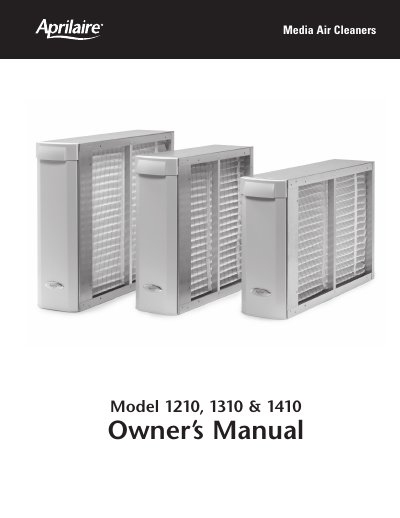 Aprilaire Models 1210 1310 1410 Owner's Manual - cover page