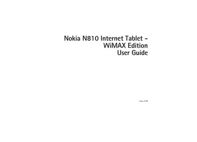 Nokia N810 User Guide - cover page