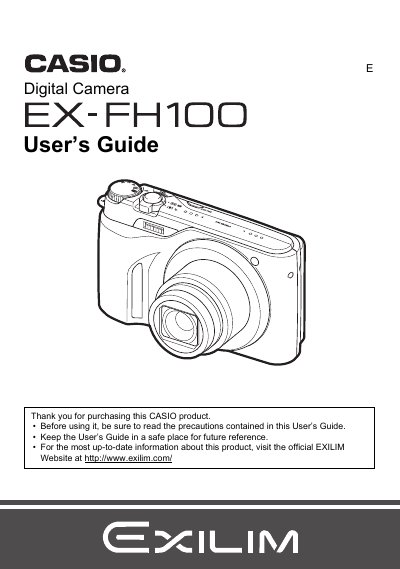 Casio EX-FH100 Digital Camera User's Guide - cover page