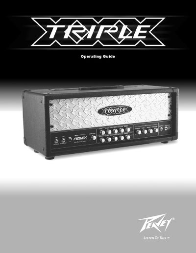 Peavey Triple XXX Operating Guide - cover page