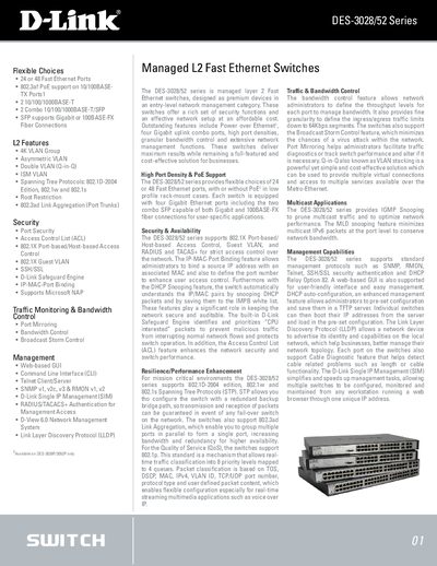 D-Link DES-3028/52 Series Product Manual - cover page
