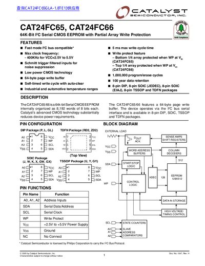 CATALYST CAT24FC65 CAT24FC66 handbook