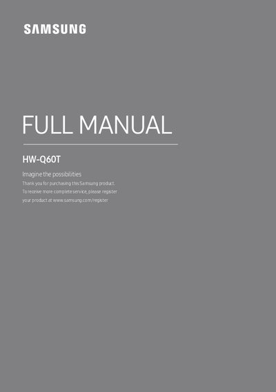 Samsung HW-Q60T Soundbar Full Manual - cover page