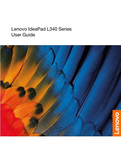 Lenovo IdeaPad L340 Series Laptop User Guide - cover page