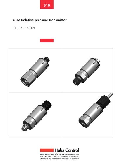 Huba Control 1 7 160 bar OEM Relative pressure transmitter Manual - cover page