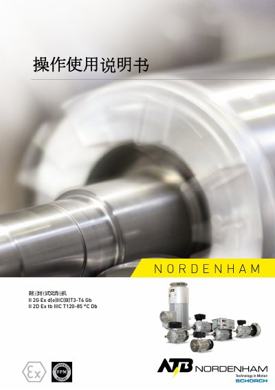 ATB II 2G Ex d(e)IIC(B)T3-T6 Gb II 2D Ex tb IIIC T120-85°C Db Explosion-proof AC Motor Operation Manual - cover page