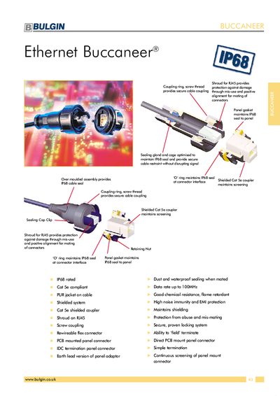 Bulgin Ethernet Buccaneer IP68 User Manual - cover page